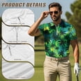 thumbnail image 5 of Aplkyhs Matching Golf Shirts for Couple His and Hers Golf Shirts Green Tropical Palm Tree 4-Way Stretch Matching Mens Hawaiian Shirt Suitable for Tennis Enthusiasts Quick Dry, 5 of 6
