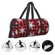 thumbnail image 3 of Fotbe Snowflakes On A Buffalo Plaid Bolsa Deportiva de Lona Plegable con Estampado, Bolsa de Gimnasio con Bolsillo Seco/Húmedo, Bolsa de Viaje Ultraligera de Gran Capacidad, 3 of 6