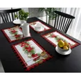 thumbnail image 4 of Placemat Christmas Poinsettia Pine Plaid Set of 4/6pcs Kitchen Coffee Accessories Coasters Home Dining Table r Linen Mats, 4 of 7