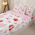 thumbnail image 3 of Manfei Watercolor Lychee Zipper Twin Comforter Sets with Fitted Sheet and 2 Pillowcases for Girls, Pink Gingham Bow Print Zipper Bedding Set, Pink Reversible, 4pcs, 3 of 6