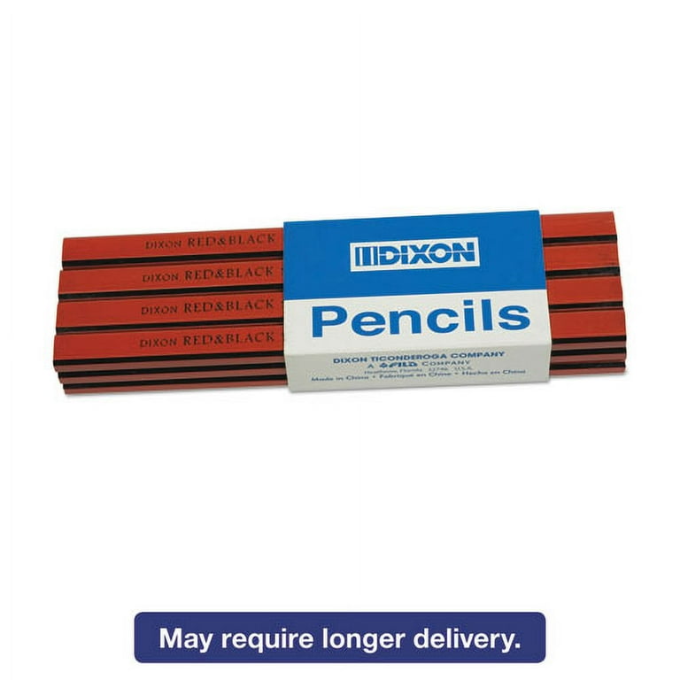 Dixon Carpenter Pencils - Medium Lead, Flat Design (Set Of 12)