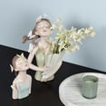 thumbnail image 3 of Florero de resina Sunnimix Figuras de niña creativa Verde 20x15x32cm, 3 of 8