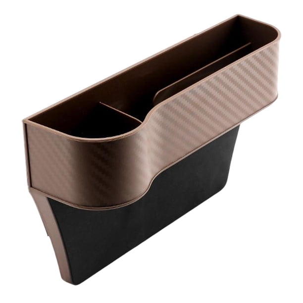 Organizador de espacio para asiento de coche, accesorios con portavasos, duradero Style2 Marrón Izquierda