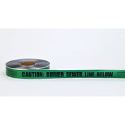 Polyethylene Underground Sewer Line Detectable Marking Tape 1000' Length x 2" Width, Green