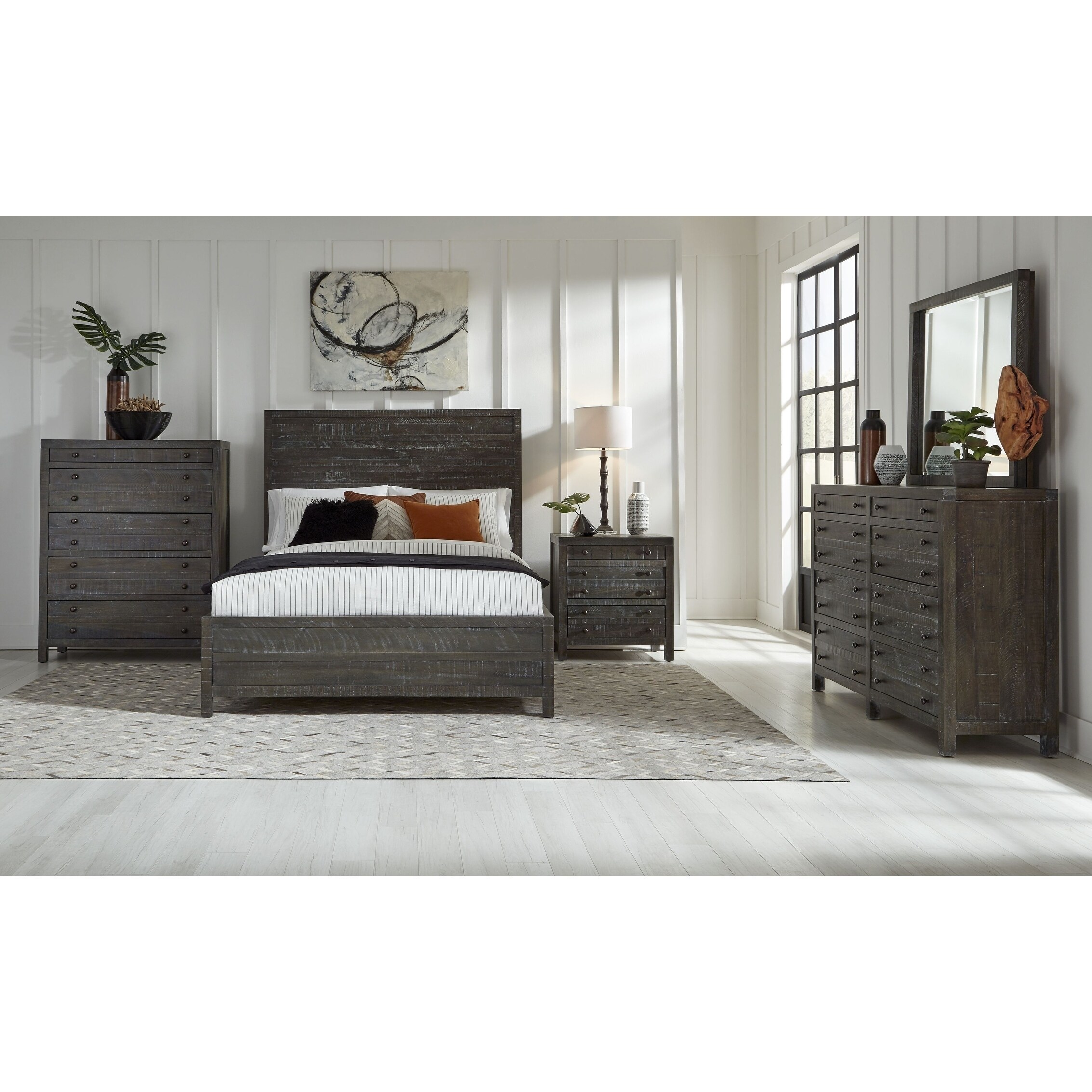 Townsend Solid Wood Three Drawer Nighstand in Gunmetal - image 3 of 5