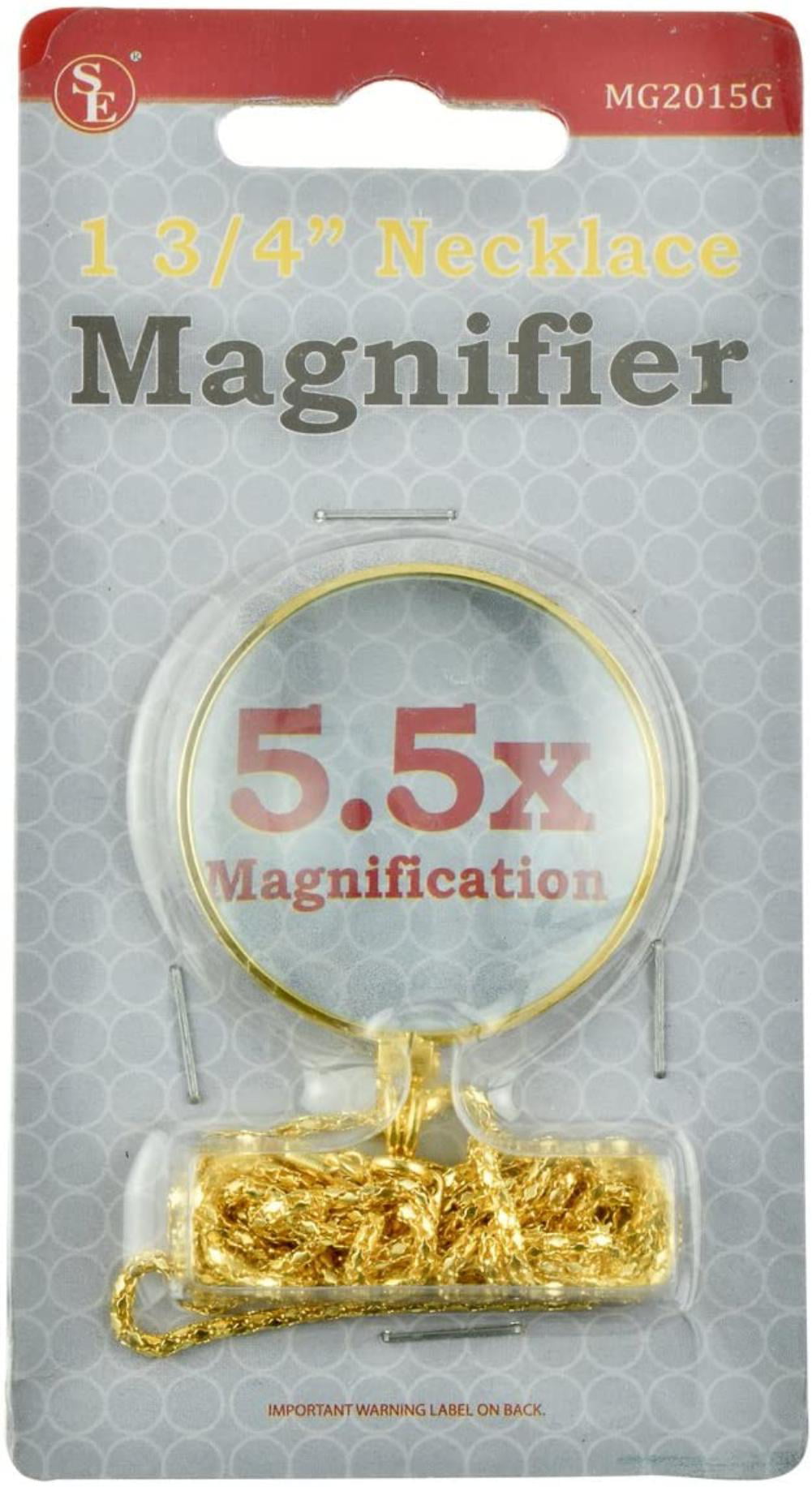 SE 5.5x Magnifier Pendant with 36 Gold Chain Necklace MG2015G