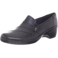 thumbnail image 1 of Clarks Mocassin à Enfiler May Marigold pour Femme, Cuir Noir, 8 W US, 1 of 8