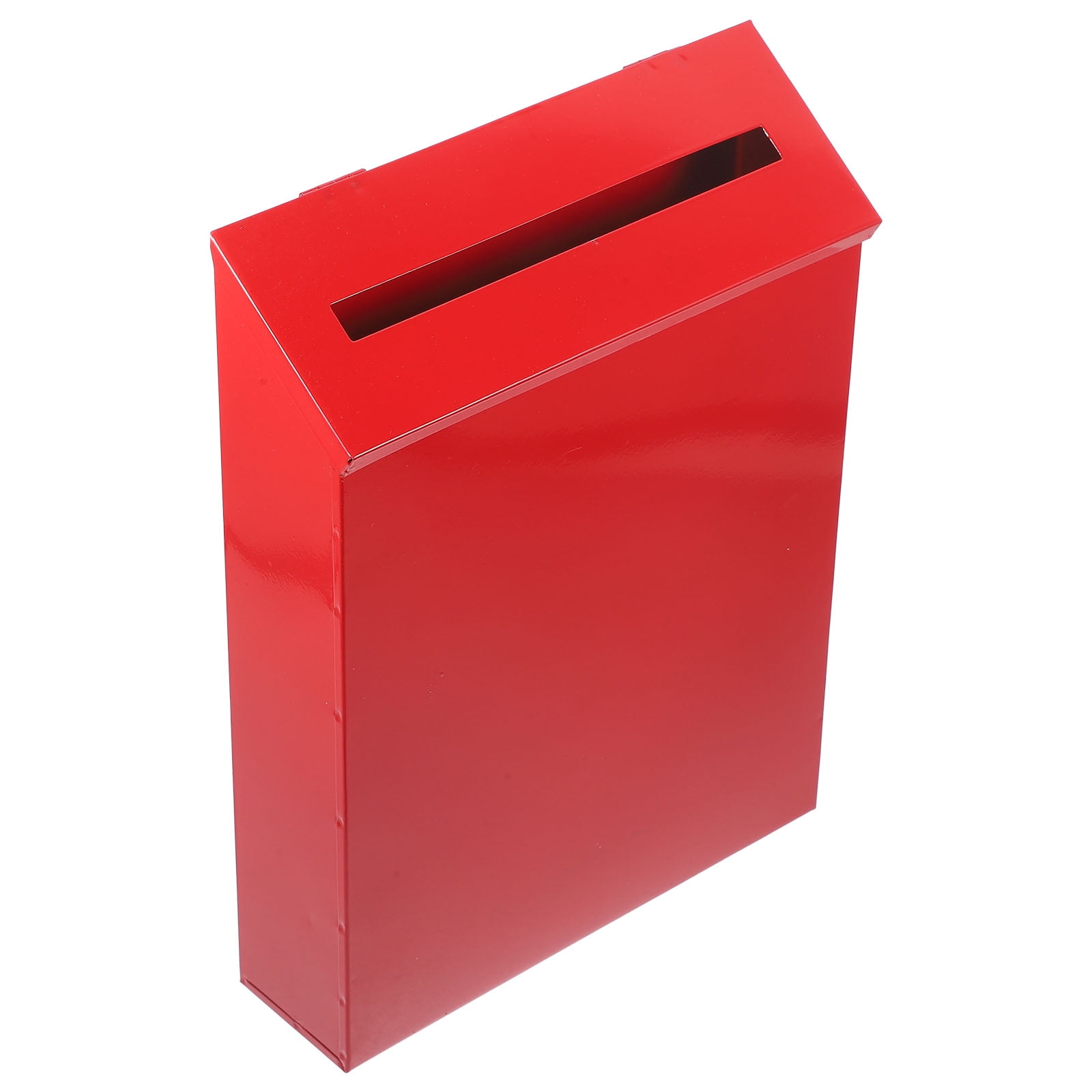 Black Wall Mount Mailbox for Outdoor Use, Metal Mailbox with Red Flag, Easy to Install, Weather Resistant