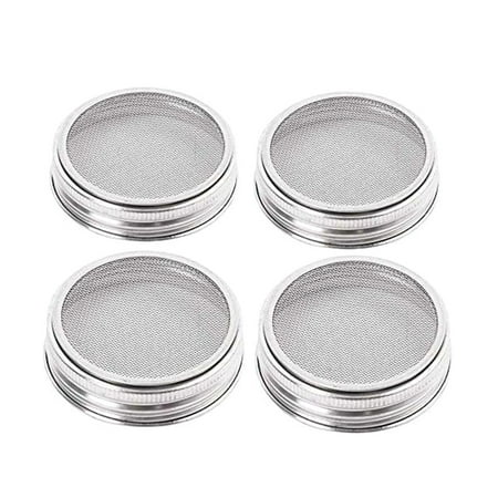 

4Pcs/Set Seed Sprouting Lids 304 Stainless Steel Filter Mesh Cover Screen Strainer for Wide Mouth Mason Germinator Jars
