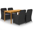 thumbnail image 1 of vidaXL 5 Piece Garden Dining Set Black, 1 of 5