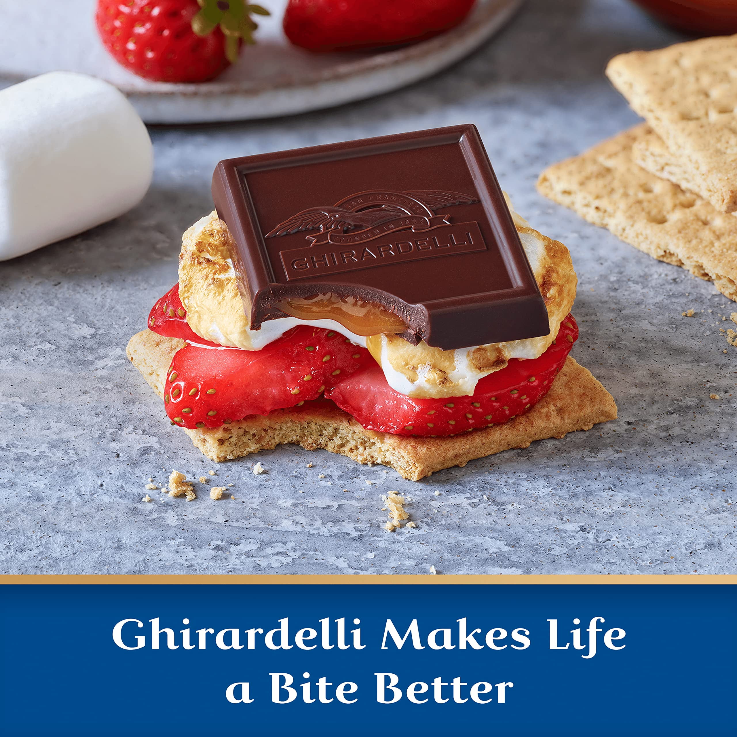 2X - Ghirardelli Sea Salt Caramel Dark Chocolate Squares Bar, 4.8 Oz Bar