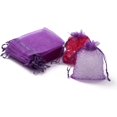thumbnail image 1 of 100 bolsas de regalo de organza con cordón para joyería, bodas, fiestas, regalos de Navidad, color azul violeta, 12 x 9 cm, 1 of 4