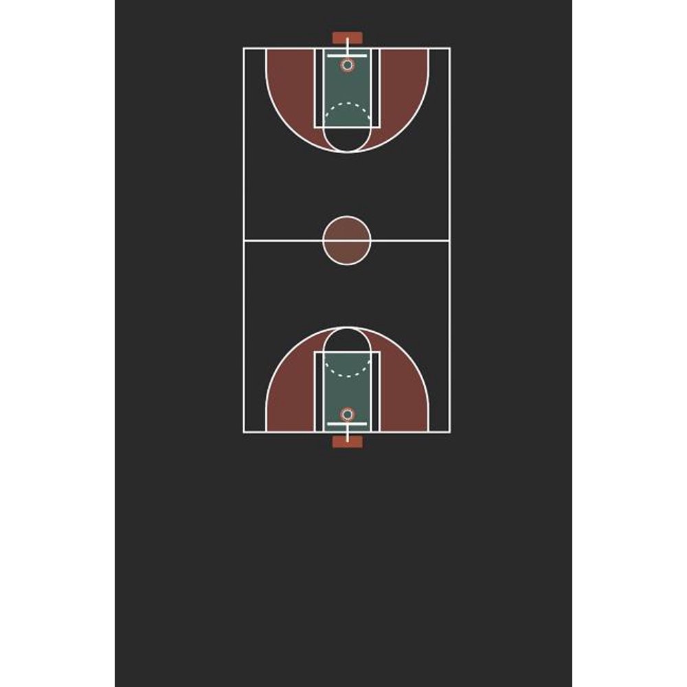 Basketball Court Basketball Notebook, Graph Paper (6 x 9 120 pages