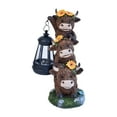 thumbnail image 2 of Solar Powered Highland Cow Garden Statue Outdoor Decor with Flower Arrangement Triple Cow Figurine Lawn Ornament for Yard Patio Garden Decor Birthday Gift for Women Mom Grandma, 2 of 5