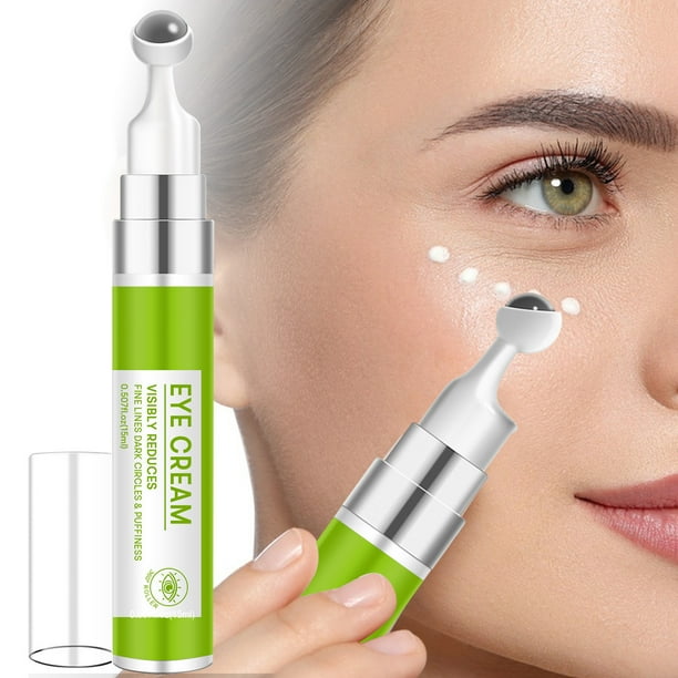 Fiudx Crema para Ojos En Rodillo, Suero Hidratante Antiarrugas, Reduce Ojeras y Líneas de Expresión, Práctico Diseño de Bola, Refrescante y No Graso, Esencial para El Cuidado de Los Ojos, 15 Ml