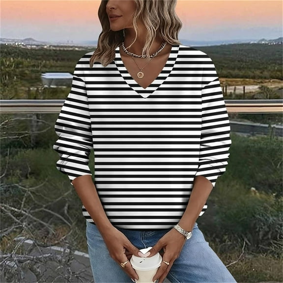 Women's Daily Print V Neck Regular Sleeve Casual Winter Fleece Sweatshirt Top