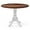 Walnut & White, variant on Round Dining Table for 4, 40 Inch Farmhouse Round Kitchen Table with Heavy-Duty Rubber Wood Frame & Curved Trestle Legs, Mid-Century Rustic Pedestal Table for Home, Dining Room & Living Room