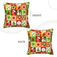 thumbnail image 3 of Square Decorative Throw Pillow Covers with Core, Christmas Checker Elements Throw Pillows for Couch Sofa Bed Home Decor, 18"x18", 3 of 9