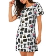 thumbnail image 2 of Logiee Cool Camera Print Nightgowns for Women,Soft Short-Sleeved Lightweight Sleepwear, Loose Sleepshirts, 2 of 6