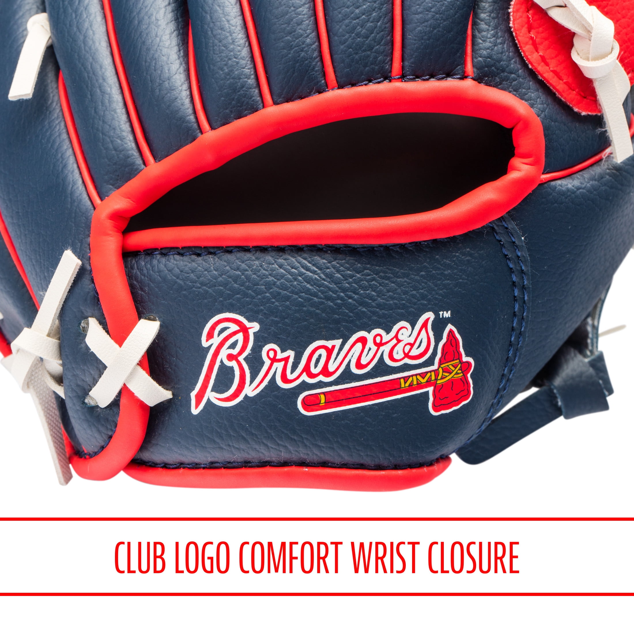 Franklin Sports MLB Atlanta Braves Youth Teeball Glove + Ball Set, 9.5 in