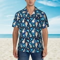 thumbnail image 2 of Gukieu Ice blue old man cute winter Print Men's Short-sleeved Shirts, Button-down Lapel Hawaiian Shirts, T-shirts, Beach Vacation Summer Casual Wear,Large, 2 of 7