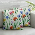 thumbnail image 3 of Creowell Spring Floral Pillow Covers Watercolor Colorful Flowers Throw Pillow Covers Summer Colorful Pillowcase Seasonal Farmhouse Cushion Cover for Home Couch Sofa Outdoor Decor 24x24in, 3 of 5