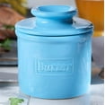 thumbnail image 5 of Butter Bell® Crock – Café Retro Sky Blue Ceramic Butter Holder with Lid, Keeper for Spreadable Butter, 5 of 9