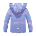 thumbnail image 4 of Toddler Rain Jacket Girls Transitional Jacket Detachable Hooded Printed Lined Rain Jacket Raincoat Girls Purple 6 Years-7 Years, 4 of 7