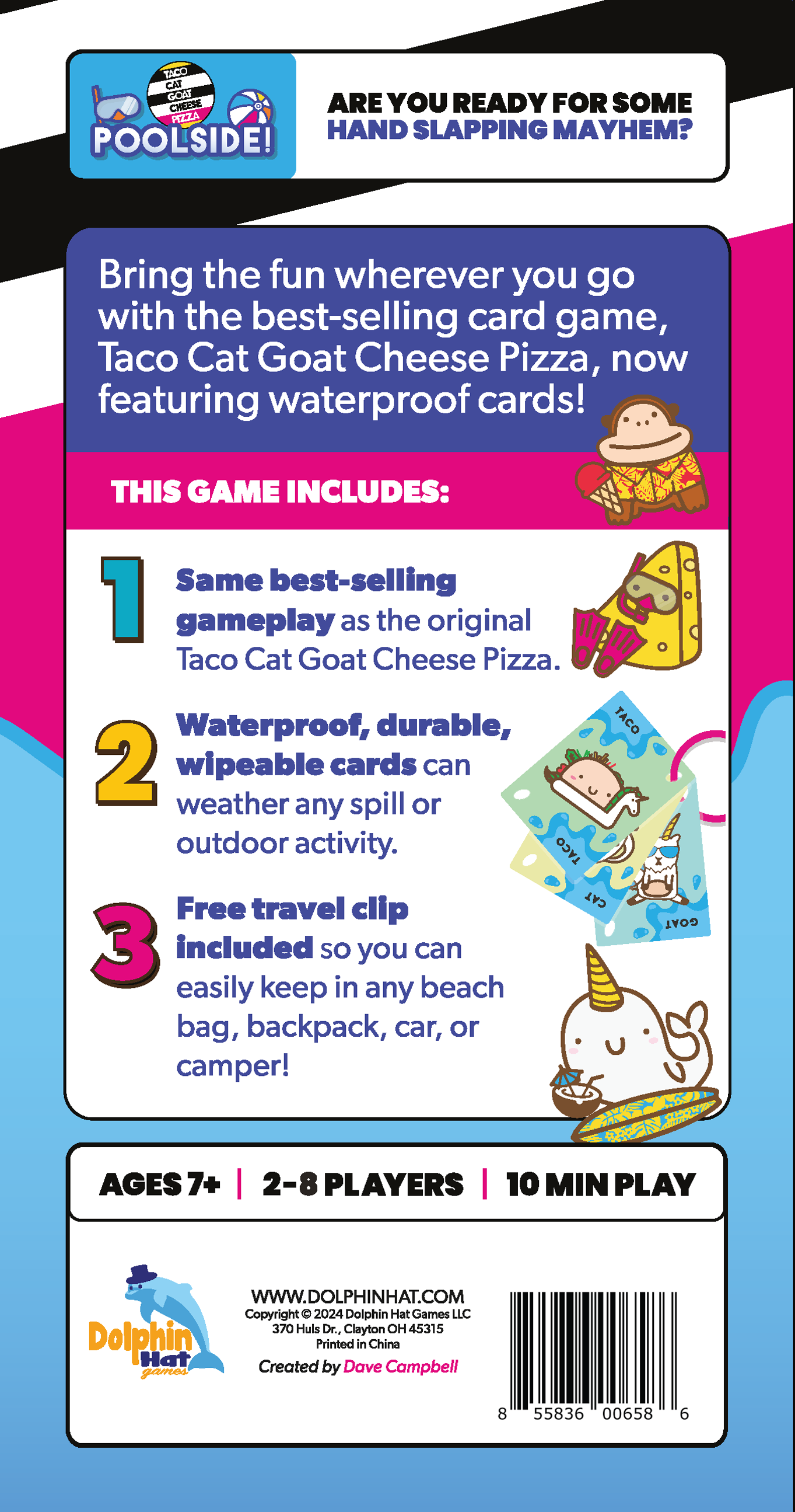 Taco Cat Goat Cheese Pizza Pool Edition Waterproof Card Game photo 2