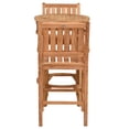 thumbnail image 3 of 3 Piece Teak Wood Bistro Outdoor Patio Bar Set Including 27" Round Orleans Bar Table and 2 Abacho Barstools with Arms, 3 of 6