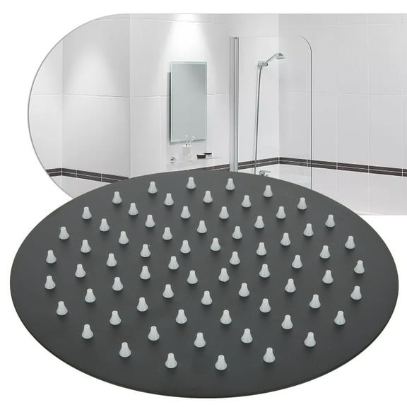 8-Inch Round Rain Shower Head in Matte Black for Spa Experience