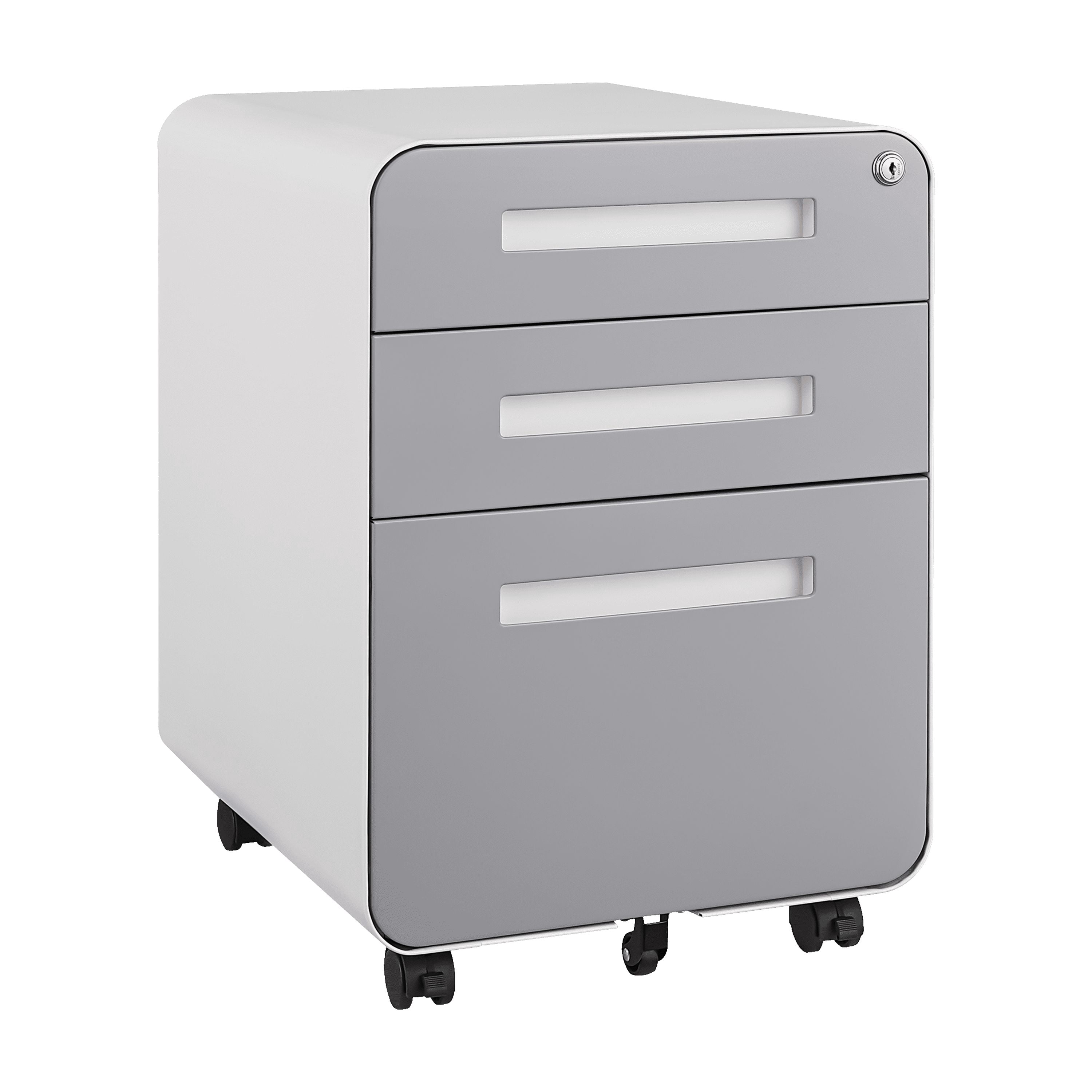 3 Drawer Mobile File Cabinet Under Desk Office,Simple Style Versatile Storage Cabinet for Legal/Letter/A4 Files, 5 Wheel Design Anti-Tilting Cold Rolled Steel Waterproof Moisture-Proof Black