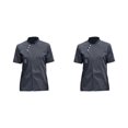 thumbnail image 1 of Jumpingount Chef Jacket Short Sleeve Cooking Clothes Simple Chef Coat for Restaurant 2piezas Gris L, 1 of 1