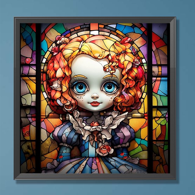 5D bricolaje redondo completo taladro diamante pintura Halloween miedo muñecas vidrieras arte FLhrweasw Nuevo