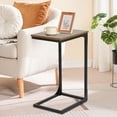 thumbnail image 2 of YRLLENSDAN C Shaped End Table for Couch Slim Side Table C Side Table Small Sofa Table with Adjustable Feet Tiny End Tables for Small Spaces, Brown 2 Pack, 2 of 7