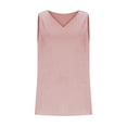 thumbnail image 4 of Olyvenn Tank Tops for Women V Neck Womens Tank Tops Casual Cami Sleeveless Blouses Summer Solid Color Loose Fit Vest Shirts Pink XL, 4 of 9