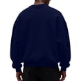 thumbnail image 4 of Nokdvo Sweatshirts for Men Crewneck Long Sleeves Sweat Shirts Solid Color New X Decoration Pullover Sweatshirt Loose Causal Lightweight Fall Winter Tops,Navy S, 4 of 4