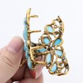 thumbnail image 3 of Retro oro cristal antideslizante flor agarre garra pinza pelo Metal Clip sombreros para Azul Colcomx Pinzas de garra de cabello para mujeres, 3 of 8