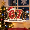 thumbnail image 3 of WKSCLPAI Valentine’s Day 67 Ornament Valentines Day Decorations Romantic Couple 67 Meme Gingerbread Heart Decor Hanging Gift for Him/Her Romantic Party Atmosphere Ornaments, 3 of 6