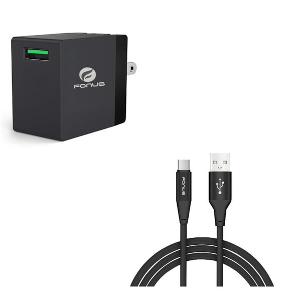 Type-C 6ft USB Cable w 18W Fast Home Charger for Samsung Galaxy A72 5G/A52 5G/A42 5G/A32 5G/A12 5G - Charger Cord Power Wire, USB Quick D1K Compatible With Galaxy A72 5G/A52 5G/A42 5G/A32 5G/A12 5G