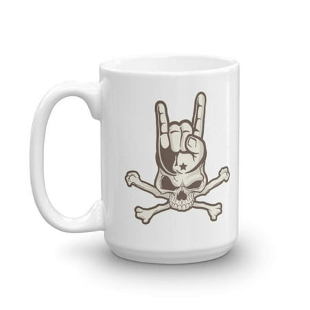 Heavy Metal Horned Skull Print Coffee & Tea Gift Mug For A Rock Music Lover, Rocker & Head Banger (Best Way To Make Chai Tea)