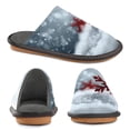 thumbnail image 4 of IAUYY Memory Foam House Slippers Suitable for Both Men and Women. Comfortable, Anti-Slip Plush Flat-Bottomed Slippers The Best Holiday Gift Red Snowflakes, 4 of 9