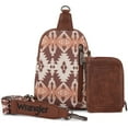 thumbnail image 3 of Wrangler Aztec Crossbody Sling Bags for Women Wallet Set,Light Coffee, 3 of 7