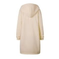 thumbnail image 6 of Yellow Solid Color Jackets, Polyester Women's Plus Size Jackets, Warm Zipper Long Open Sweatshirt Outwear Jacket Hoodies Coat Women Tops Women's Coat, S, 6 of 7