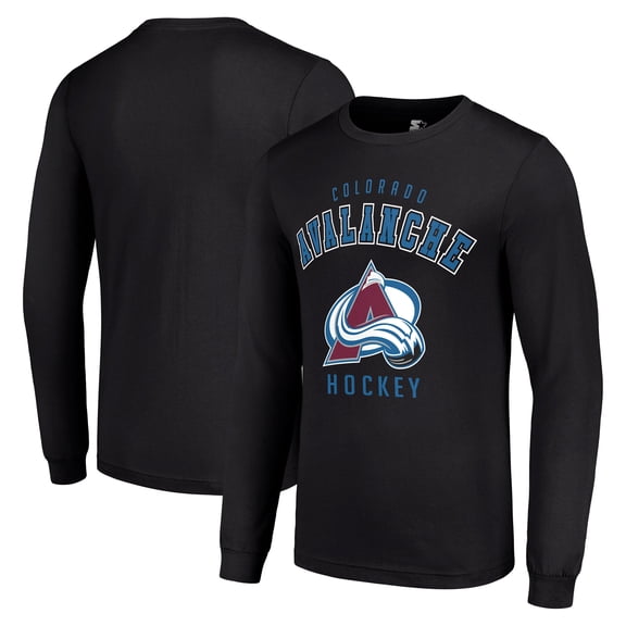 Men's Starter Black Colorado Avalanche Logo Long Sleeve T-Shirt