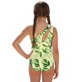 thumbnail image 2 of Whosucclay Green Tropical Leaf Girl's One Piece Swimsuits, Adjustable Strap Padded Girls One Piece Swimsuits Swimwear with Cover Up Skirt for Pool Days, 9-10 Years Old, 2 of 10