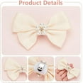 thumbnail image 4 of 2 Pairs Bow Shoe Clips 2 Colors Shoe Jewelry Clips Ribbon Bow Knot Shoe Buckle Detachable Satin Shoe Decoration Accessories for Women Wedding Party Heels Flats Pumps 4/4.25inch, 4 of 6