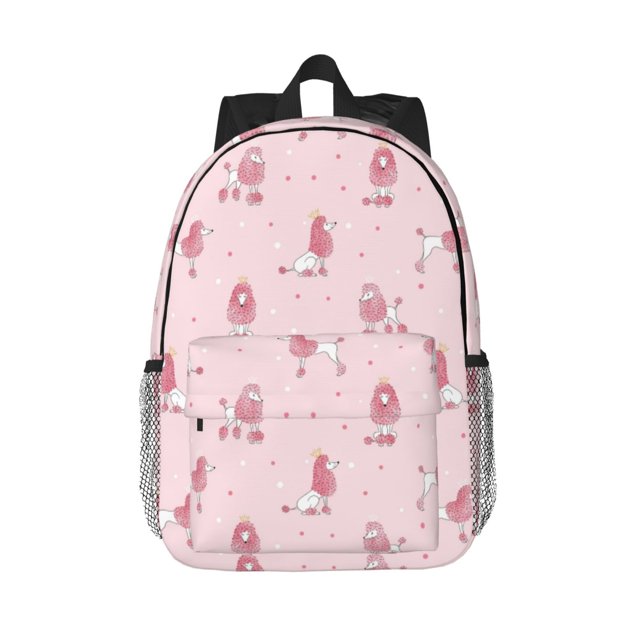 Disketp Poodle Dog Mochila Escolar de 15 Pulgadas, Mochila Ligera para Estudiantes, Viajes y Trabajo, Cómoda y Resistente para el Uso Diario