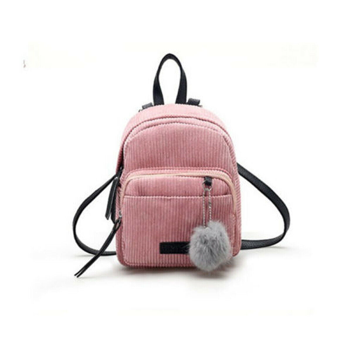 Women Mini Corduroy Backpack School Bags Solid Backpack Pendant Small ...