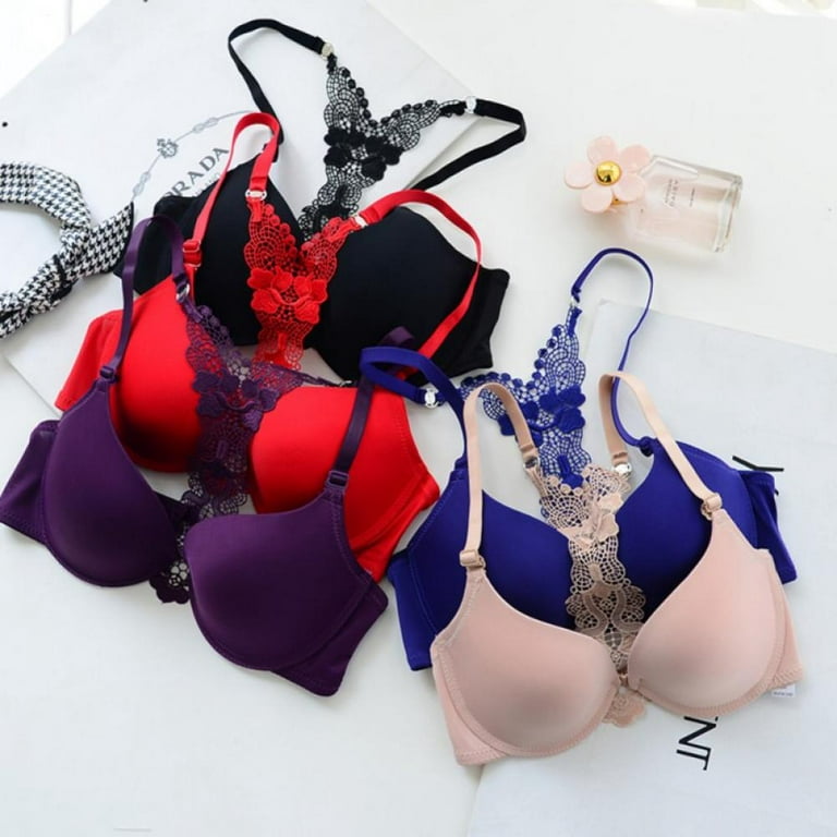 2021 Women Plus Size Sexy Push Up Bra Front Closure Butterfly